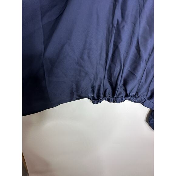 NWT Free People Womens Midnight Vibes Blouse XS Satiny Cropped‎ Boho Indigo Blue - Picture 11 of 16